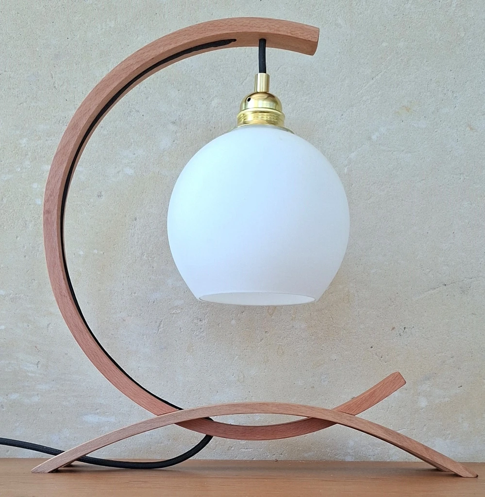 Table Lamp LUNA C #002 (Textilkabel schwarz)